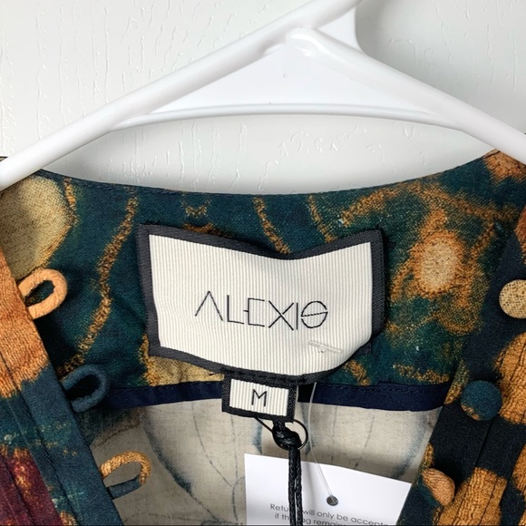 🆕 ALEXIS Umber Savanna Kalahari Cotton Tie Mini Dress Sz M - Picture 7 of 8